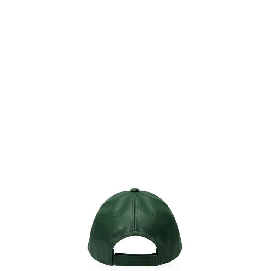 Accessories * | Best Deal Telfar Hats + Belts Logo Embossed Hat Dark Olive