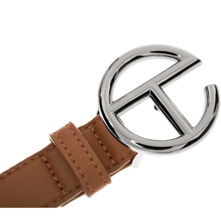 Accessories * | Buy Telfar Logo Belt Silver/Tan