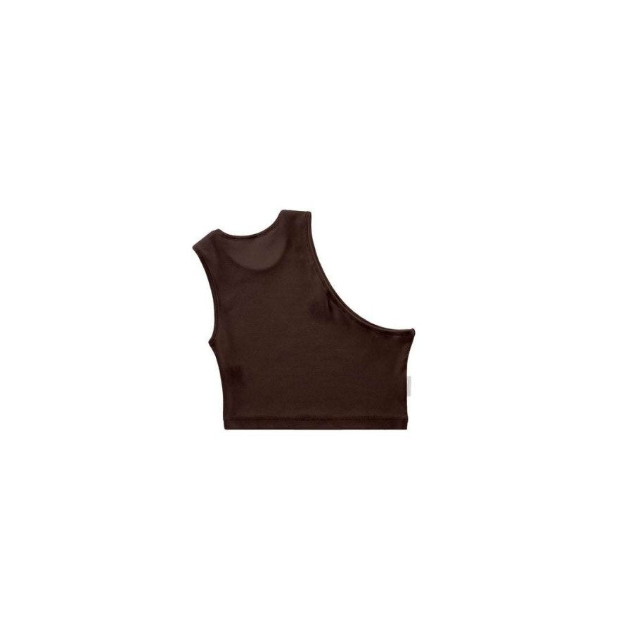 Apparel * | Deals Telfar Cropped Half Tank Chocolate