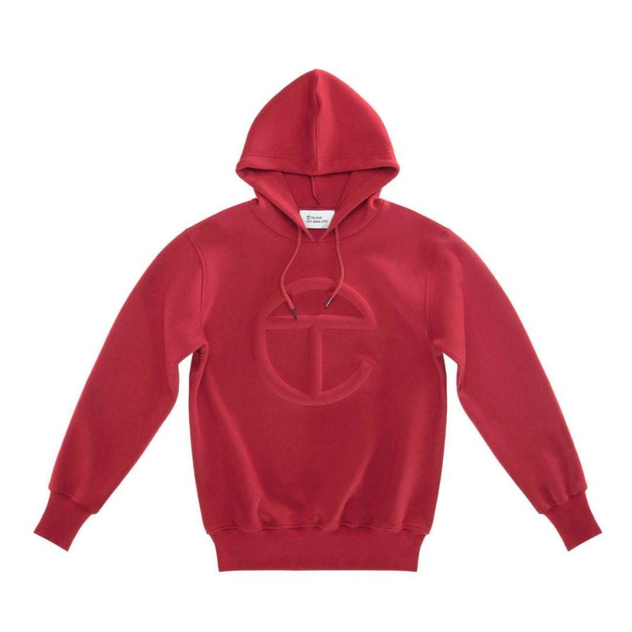 Apparel * | Best Pirce Telfar Embossed Hoodie Oxblood