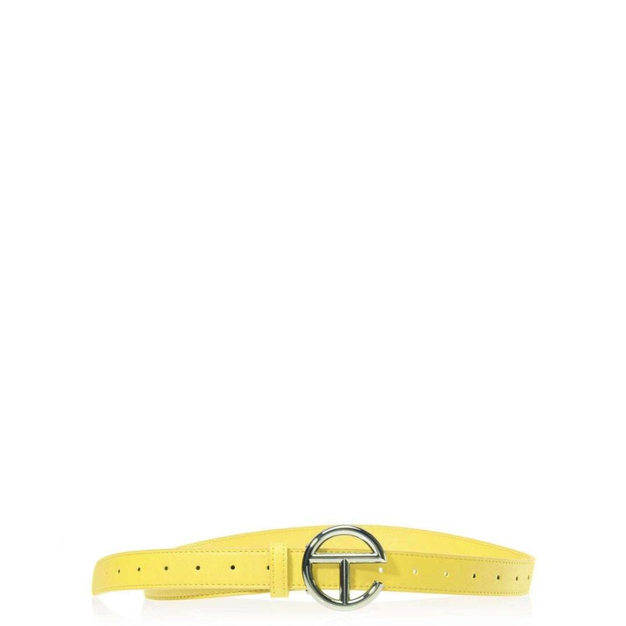 Accessories * | Budget Telfar Logo Belt Silver/Margarine