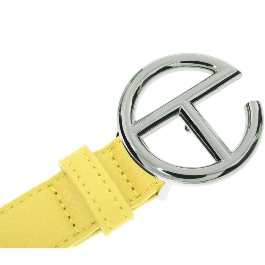 Accessories * | Budget Telfar Logo Belt Silver/Margarine