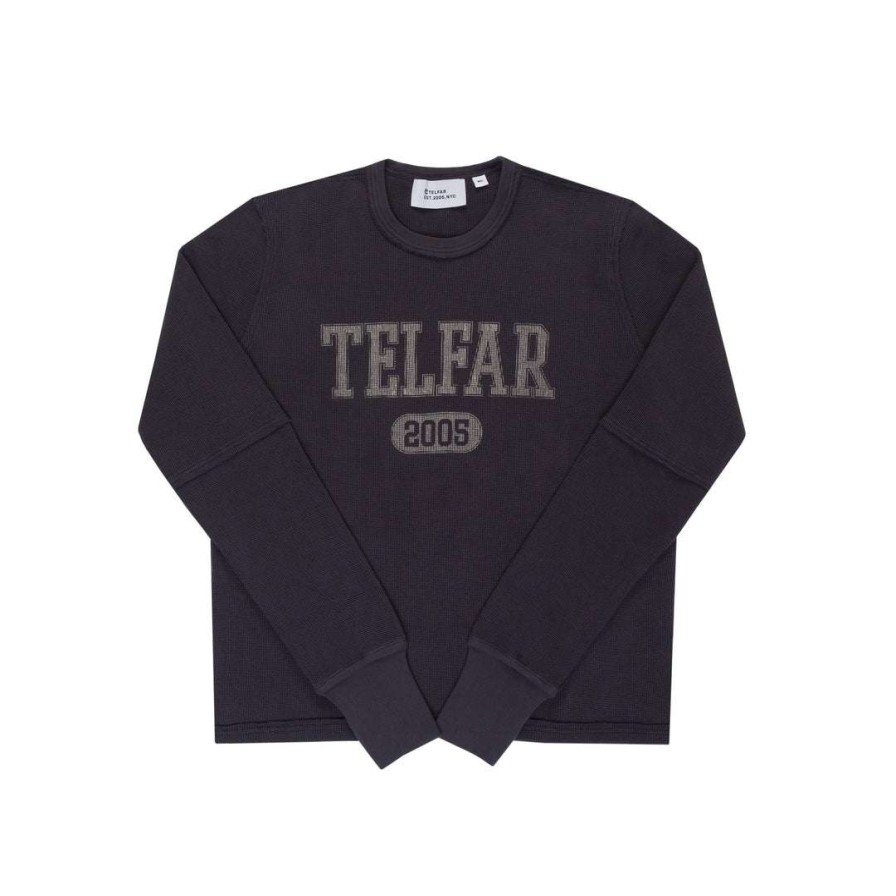 Apparel * | Top 10 Telfar T-Shirts Thumbhole Thermal Off-Black