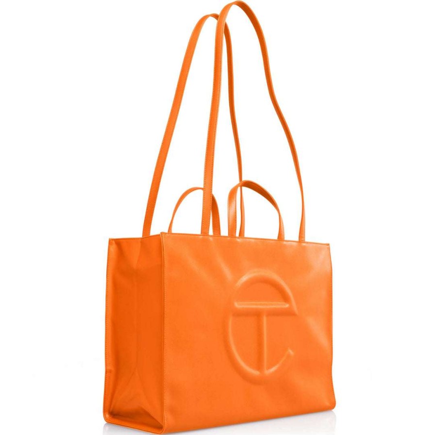 Bags * | Cheap Telfar Large Orange Shopping Bag