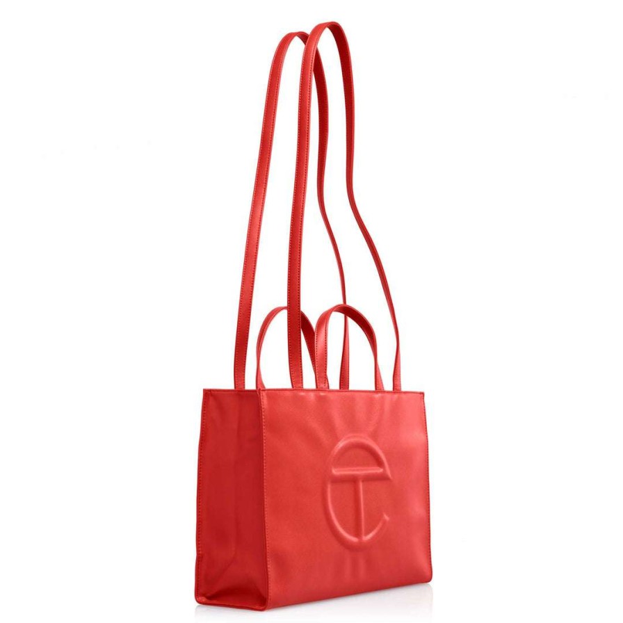 Bags * | Best Deal Telfar Medium Red Shopping Bag Shopping Bags