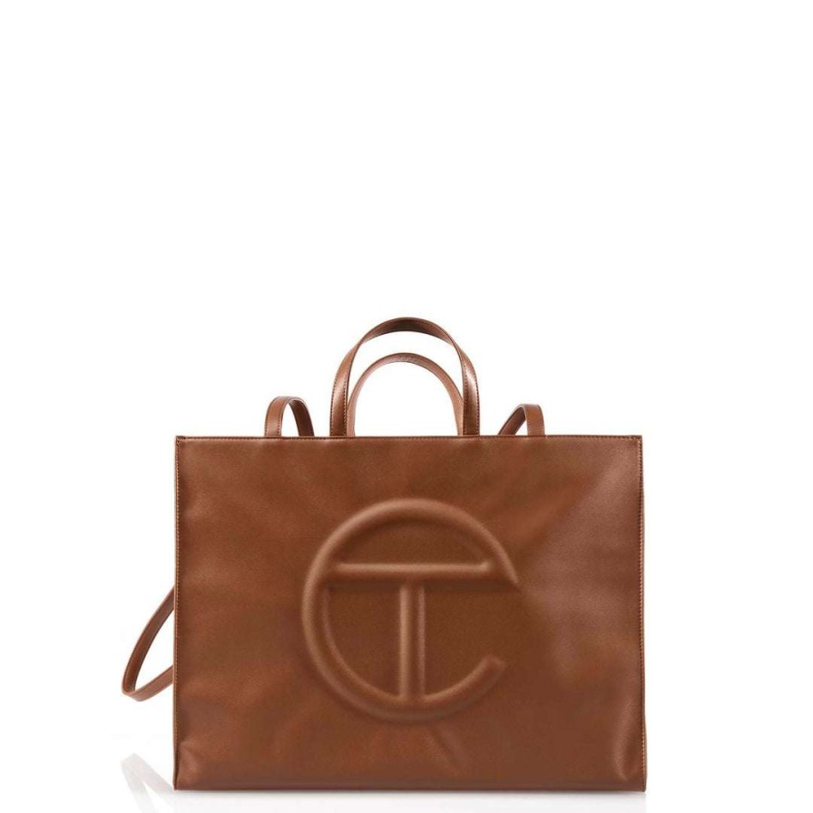 Bags * | Wholesale Telfar Shopping Bags Large Tan Shopping Bag