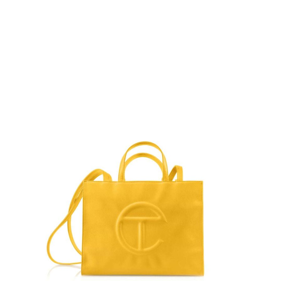 Bags * | Hot Sale Telfar Shopping Bags Medium Yellow Shopping Bag