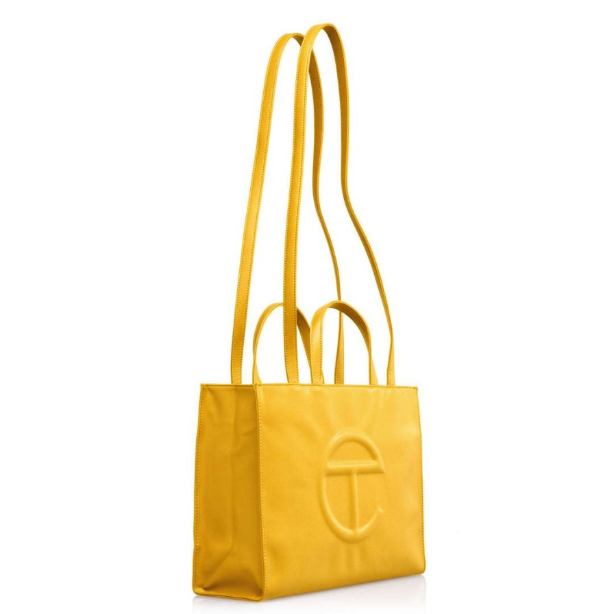 Bags * | Hot Sale Telfar Shopping Bags Medium Yellow Shopping Bag