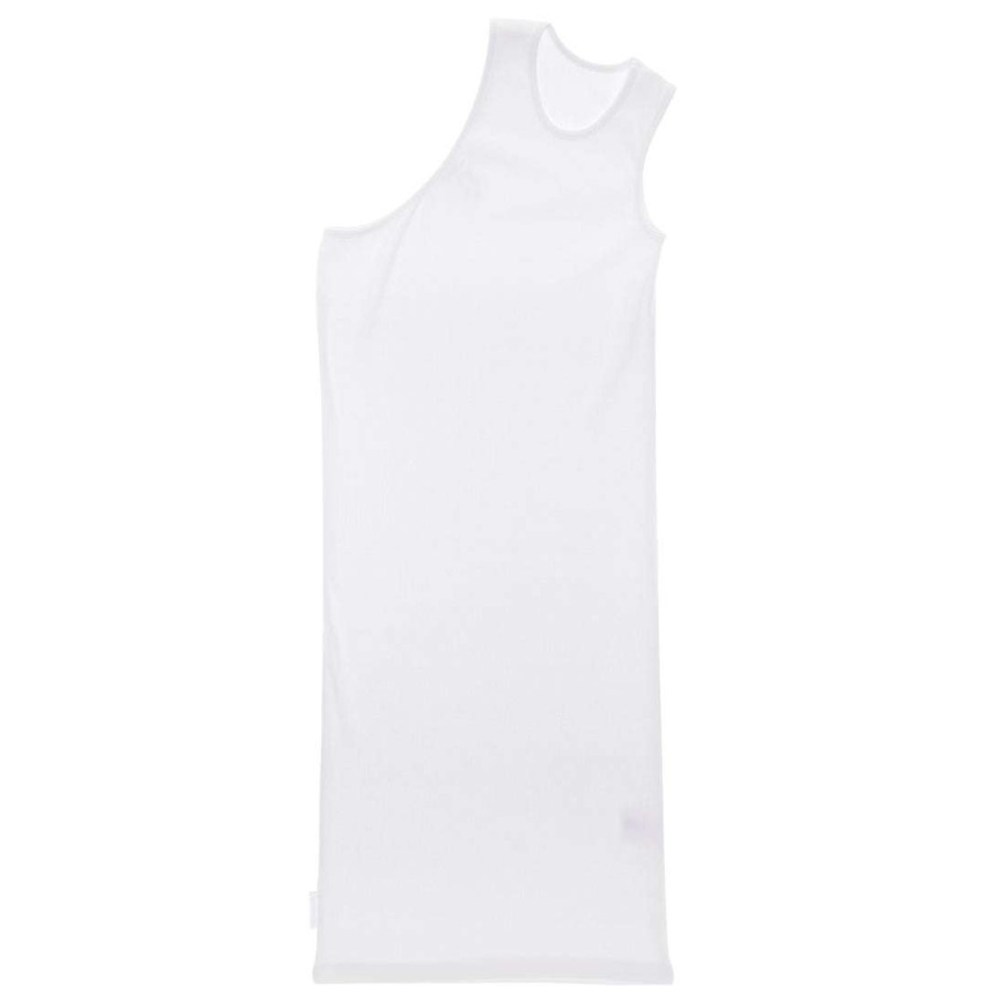 Apparel * | Flash Sale Telfar Half Tank Tunic White Rib Knits