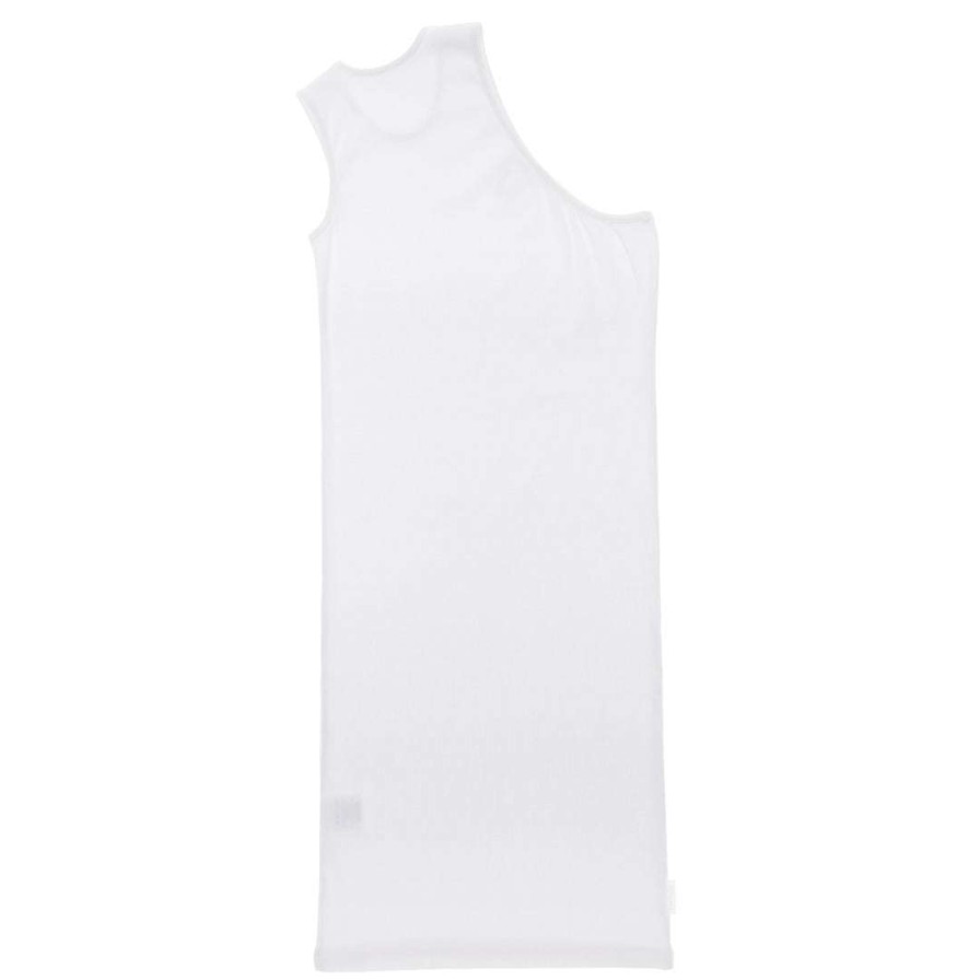 Apparel * | Flash Sale Telfar Half Tank Tunic White Rib Knits