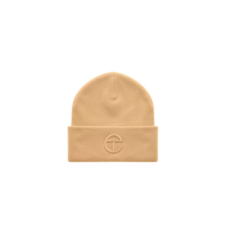 Accessories * | Hot Sale Telfar Beanies Embroidered Beanie Cream