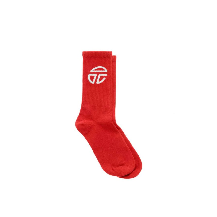 Accessories * | Discount Telfar Athletic Logo Socks Red