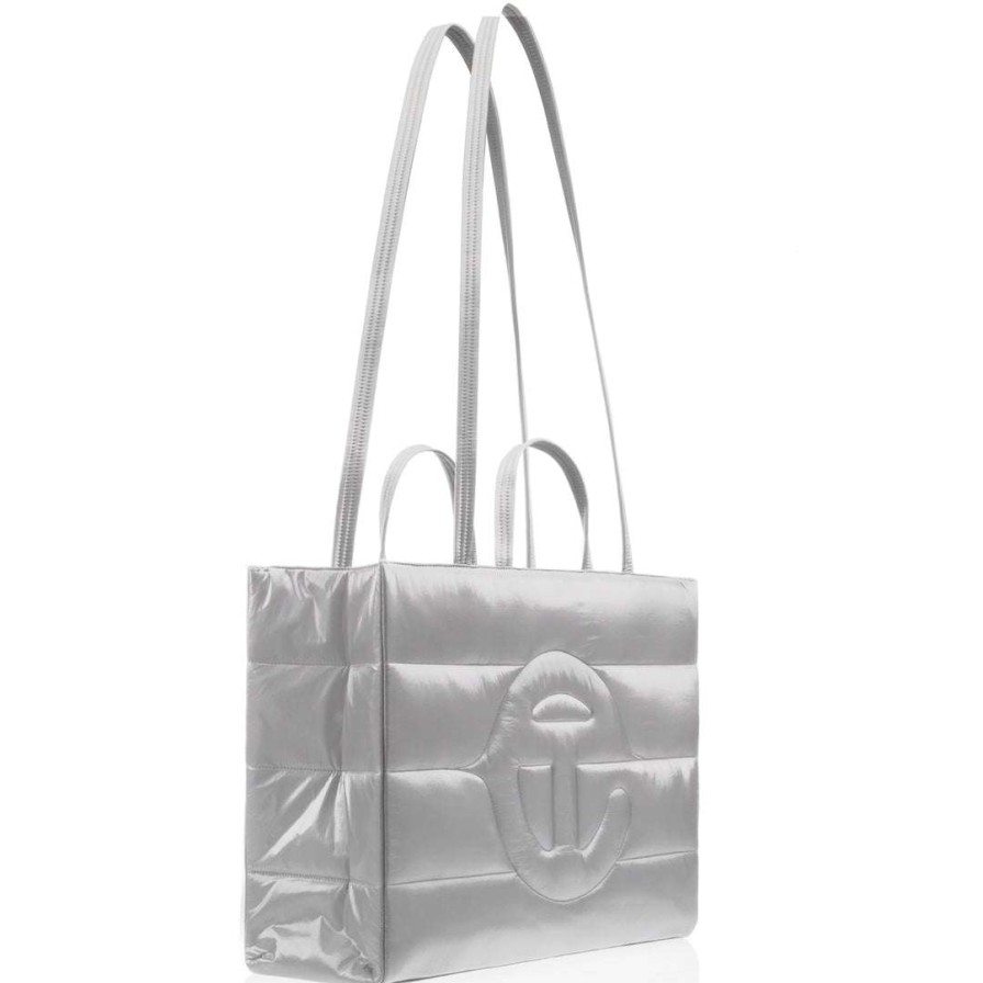 Bags * | Buy Telfar Large Puff Shopper Grey