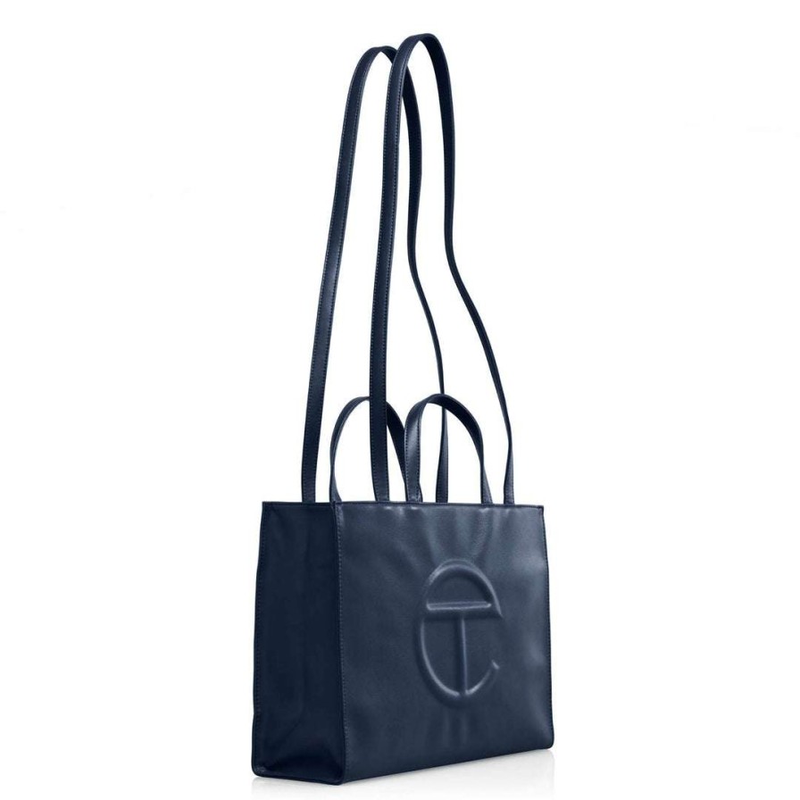 Bags * | Coupon Telfar Medium Navy Shopping Bag