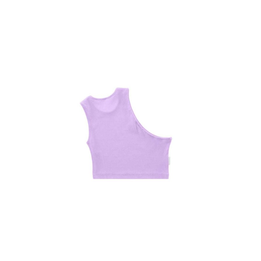 Apparel * | Outlet Telfar Rib Knits Cropped Half Tank Lavender