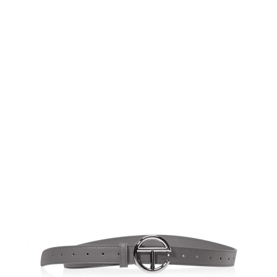 Accessories * | Cheap Telfar Logo Belt Silver/Grey