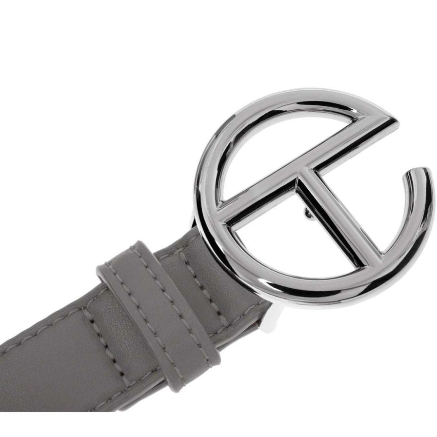 Accessories * | Cheap Telfar Logo Belt Silver/Grey