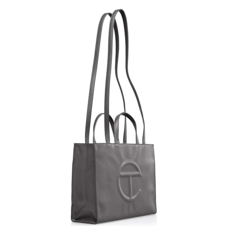 Bags * | Budget Telfar Medium Grey Shopping Bag Shopping Bags