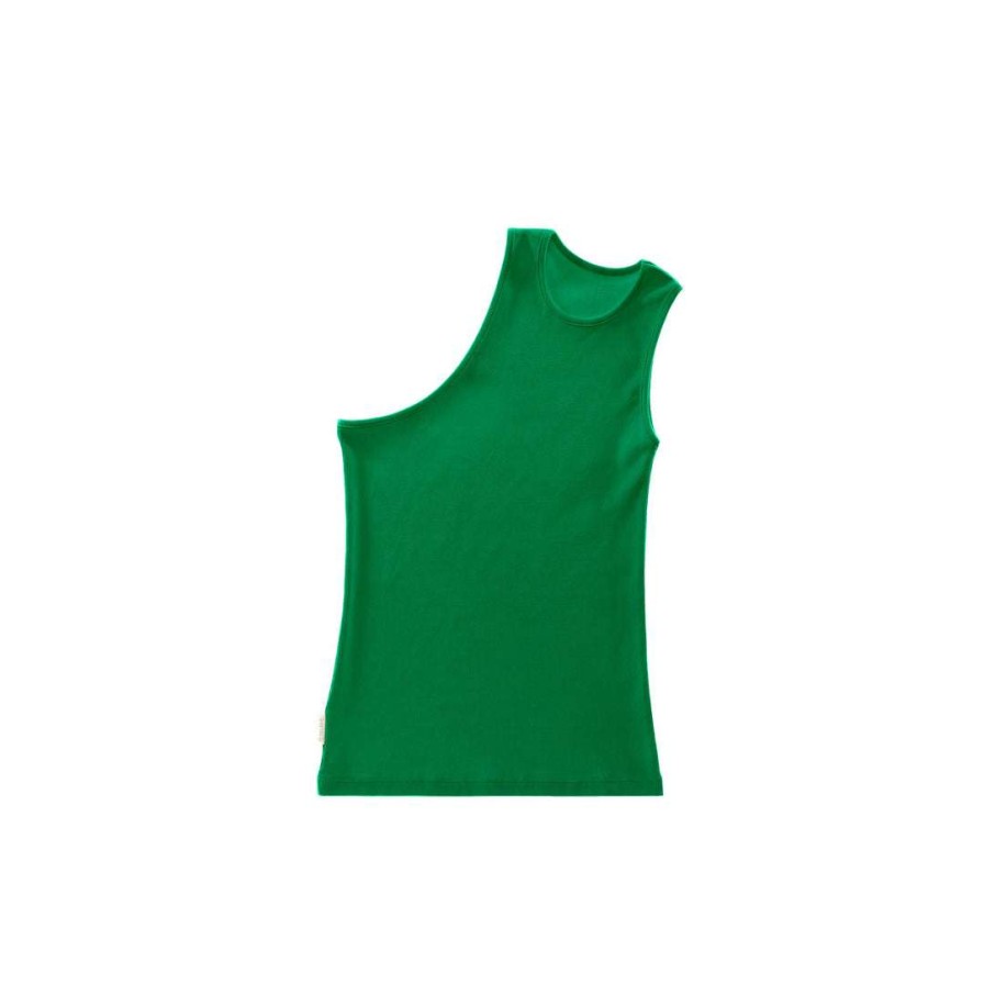 Apparel * | Best Deal Telfar Half Tank Greenscreen