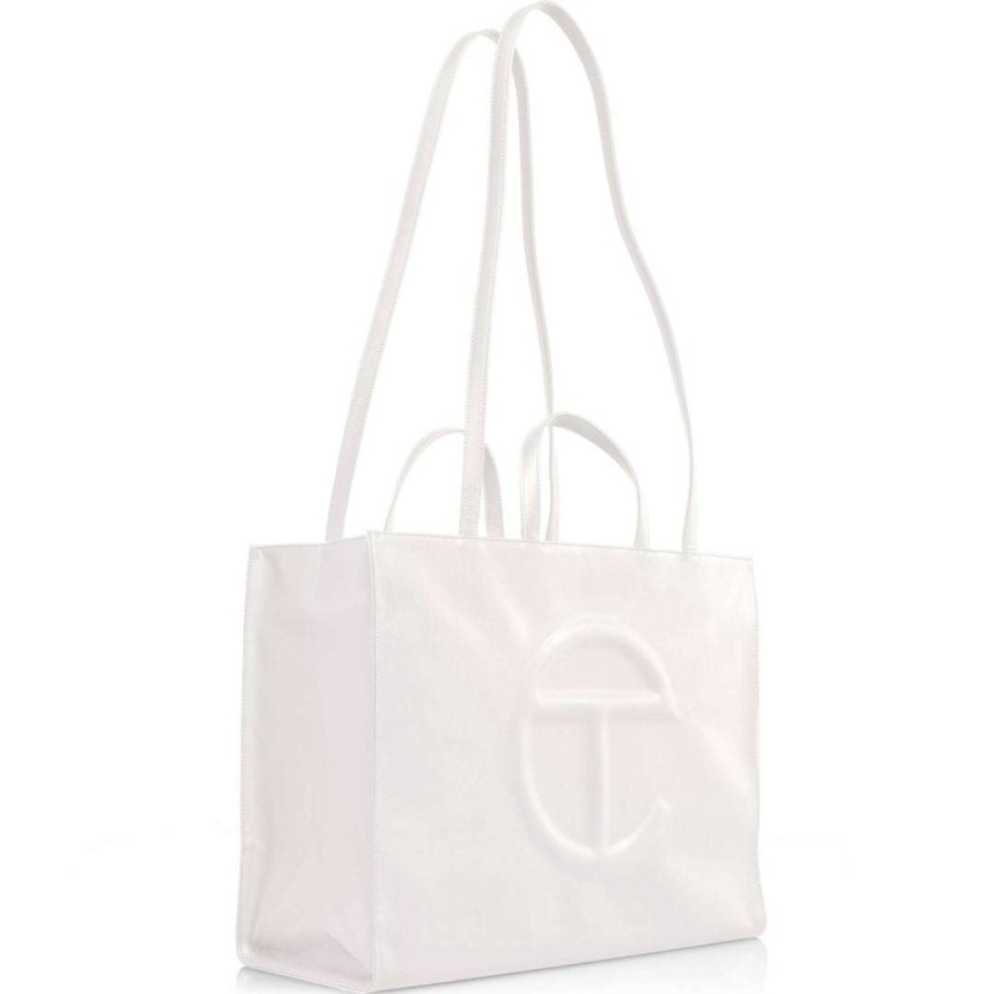 Bags * | Best Pirce Telfar Large White Shopping Bag Shopping Bags