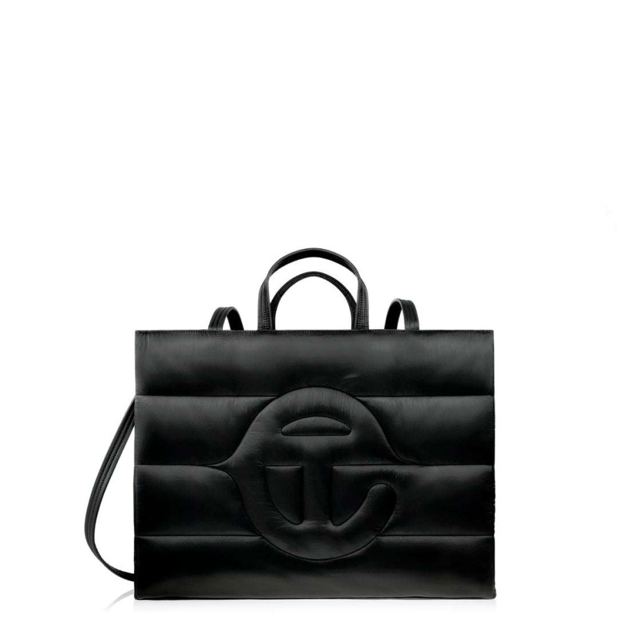 Bags * | Best Pirce Telfar Large Puff Shopper Black Telfar Puff