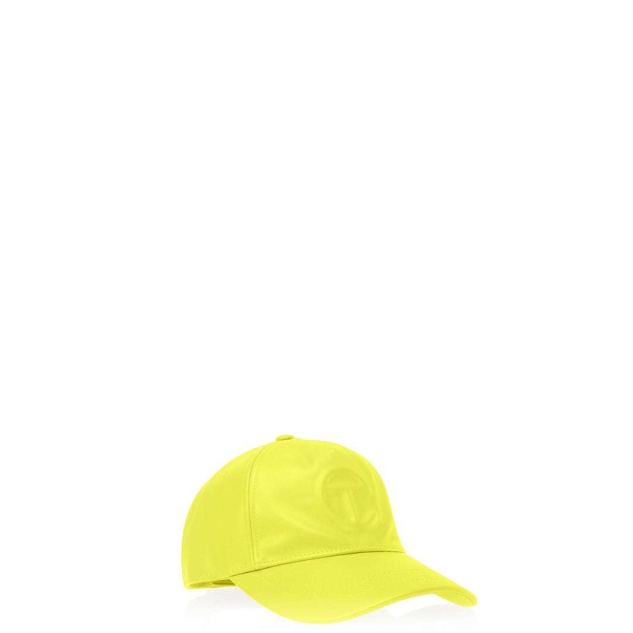 Accessories * | Top 10 Telfar Hats + Belts Logo Embossed Hat Highlighter Yellow