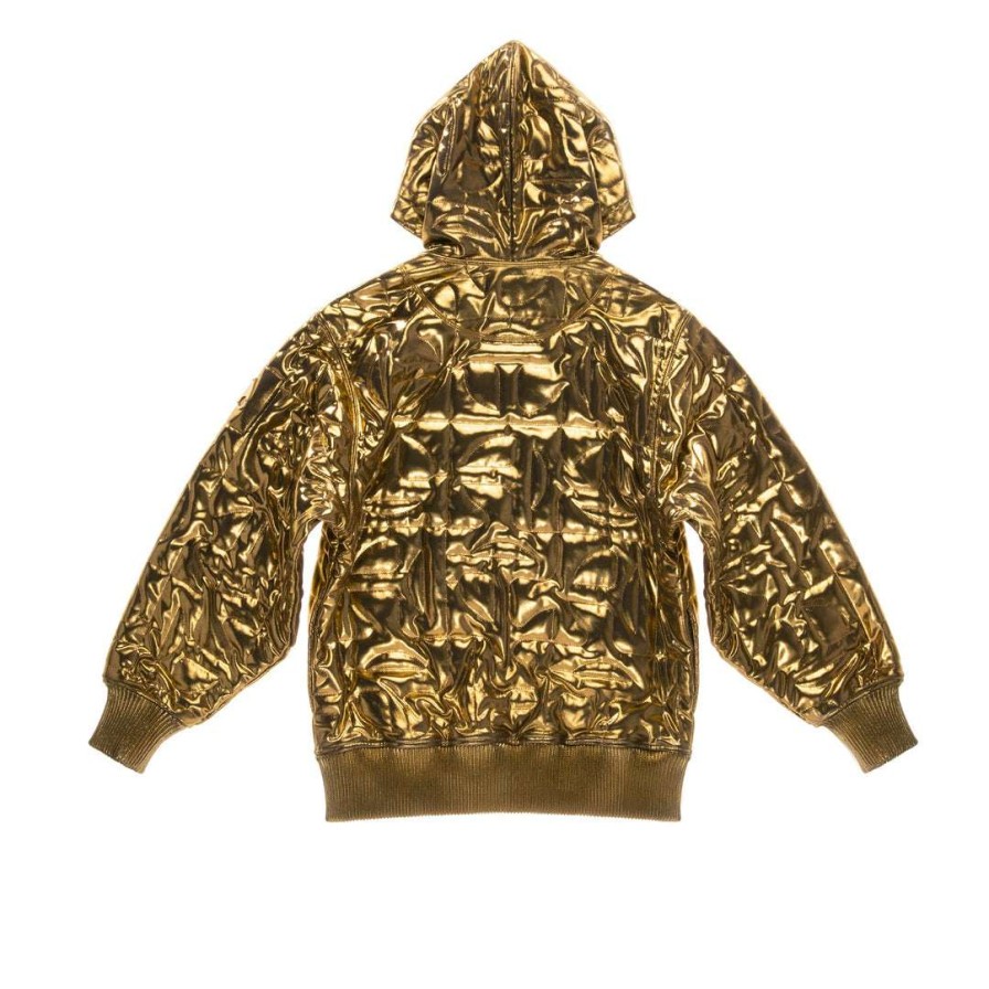 Apparel * | Cheap Moose Knuckles X Telfar Quilted Hoodie Gold