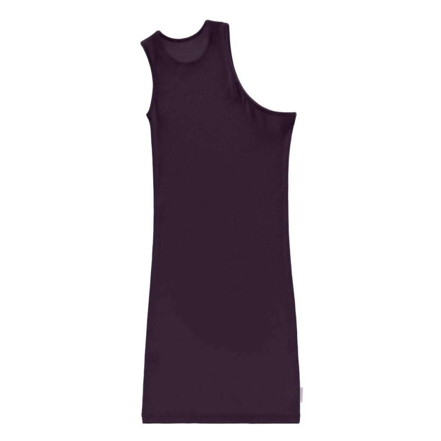 Apparel * | Deals Telfar Half Tank Tunic Eggplant Rib Knits