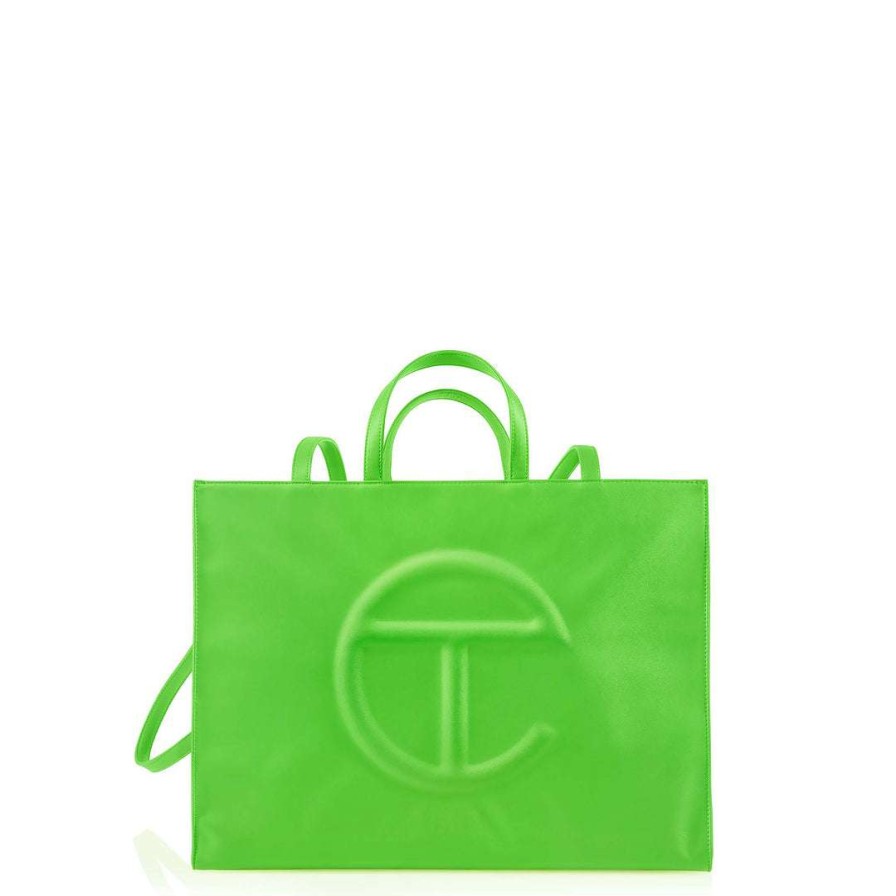 Bags * | Best Sale Telfar Shopping Bags Large Highlighter Green Shopping Bag