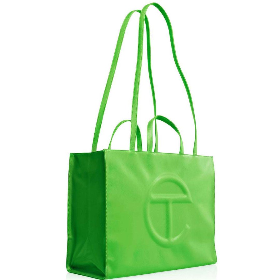 Bags * | Best Sale Telfar Shopping Bags Large Highlighter Green Shopping Bag