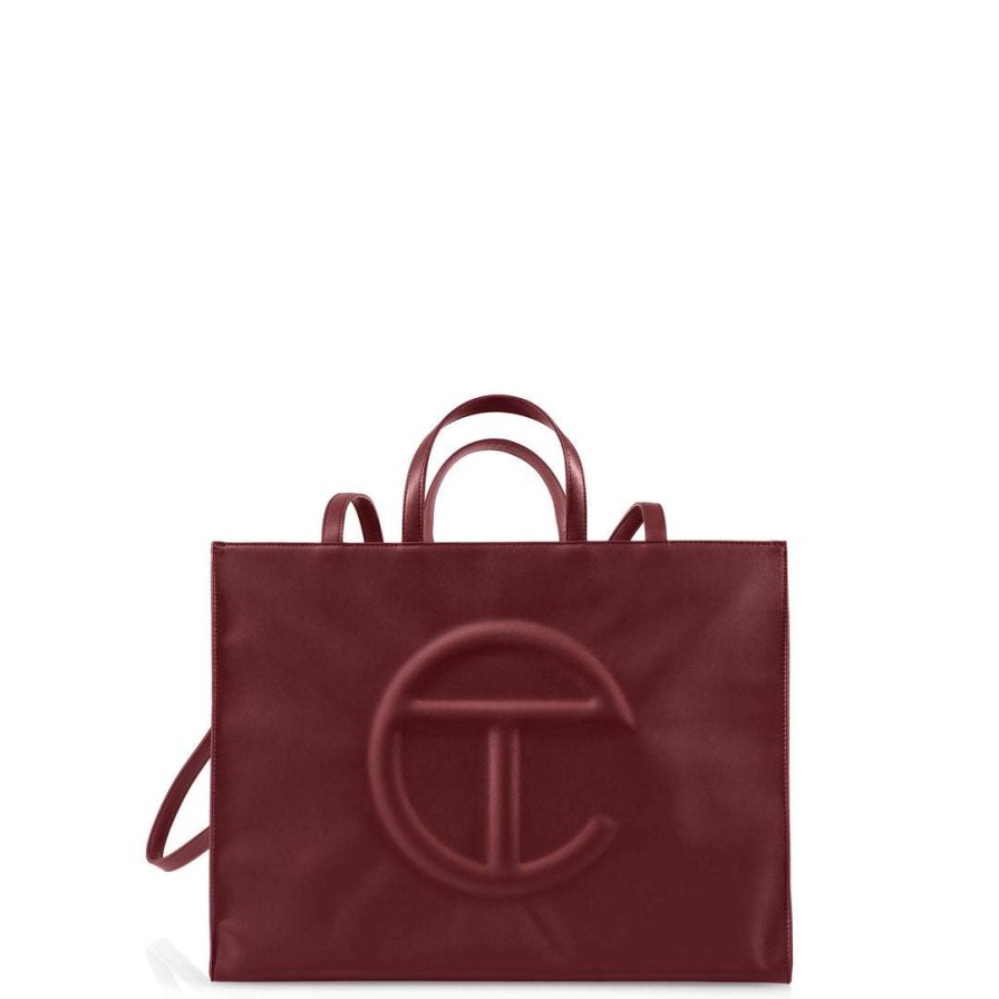 Bags * | Hot Sale Telfar Shopping Bags Large Oxblood Shopping Bag