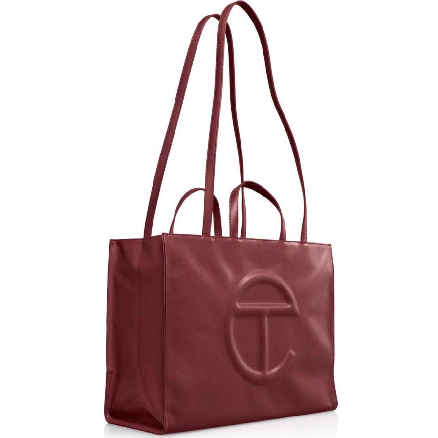 Bags * | Hot Sale Telfar Shopping Bags Large Oxblood Shopping Bag