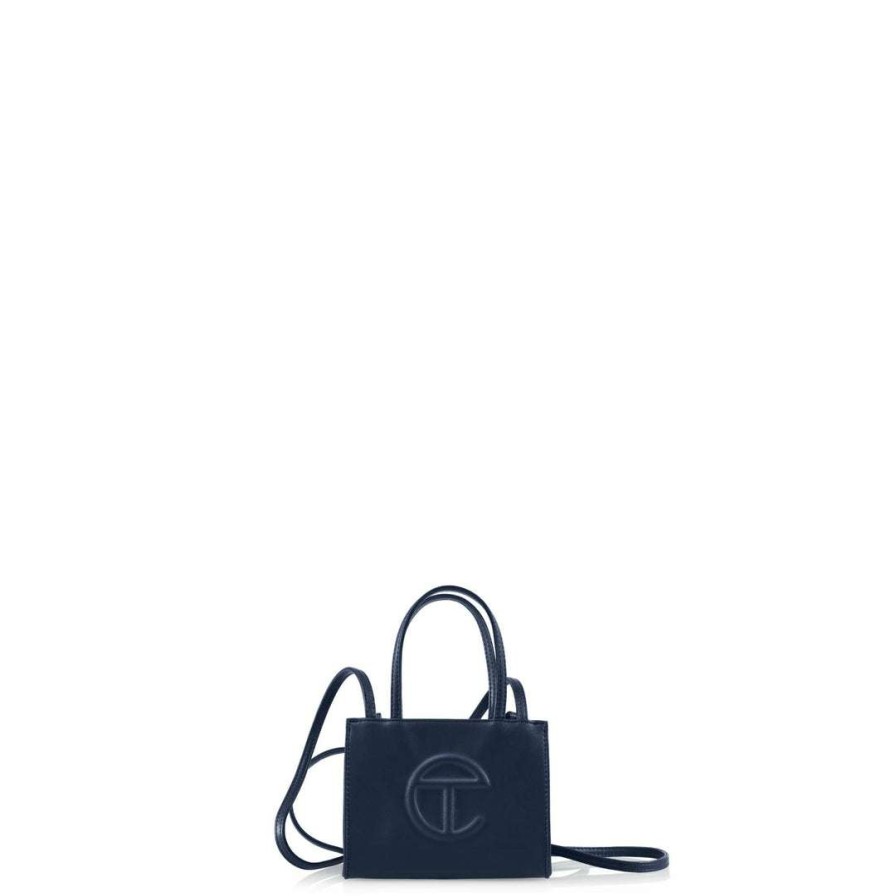 Bags * | Discount Telfar Shopping Bags Small Navy Shopping Bag