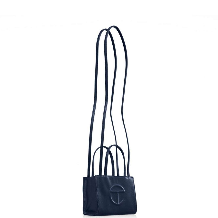 Bags * | Discount Telfar Shopping Bags Small Navy Shopping Bag