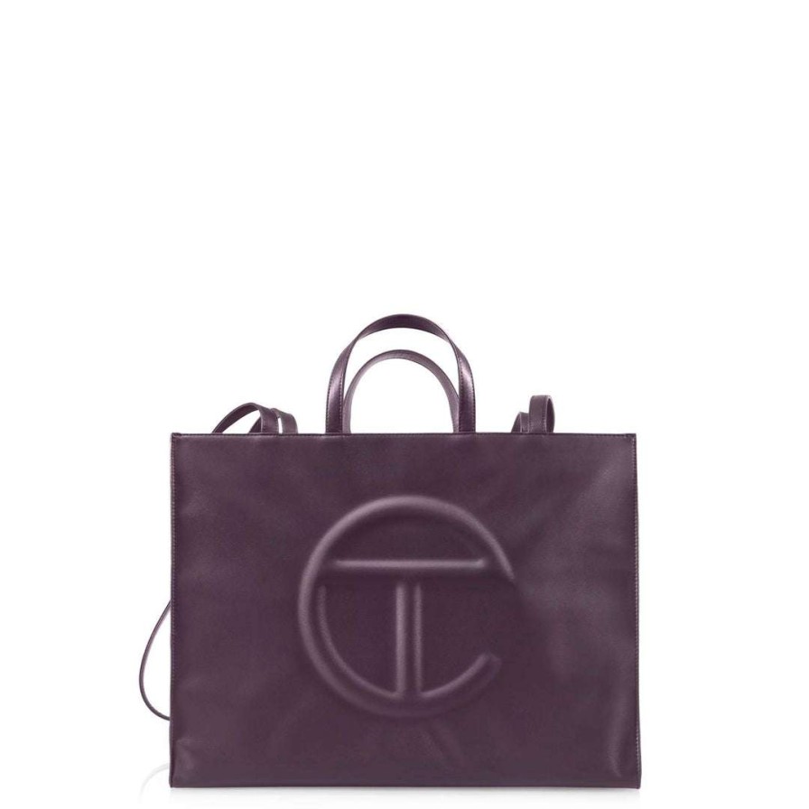 Bags * | Discount Telfar Shopping Bags Large Eggplant Shopping Bag