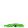 Accessories * | Best Deal Telfar Hats + Belts Logo Belt Silver/Highlighter Green