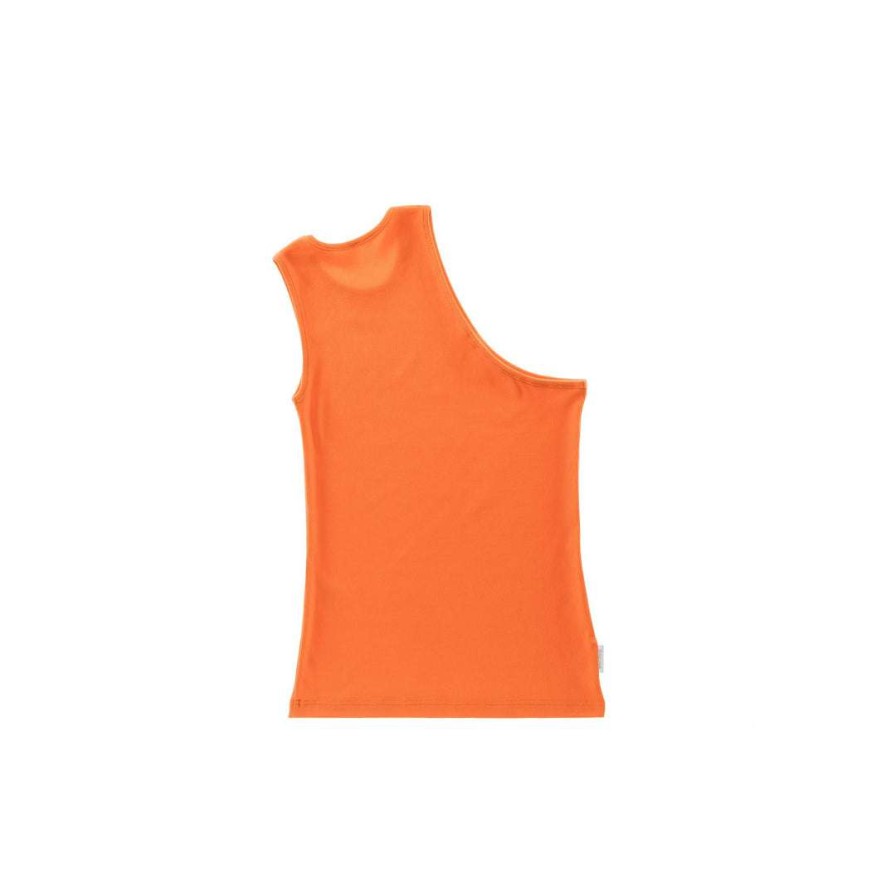 Apparel * | Best Sale Telfar Rib Knits Half Tank Orange