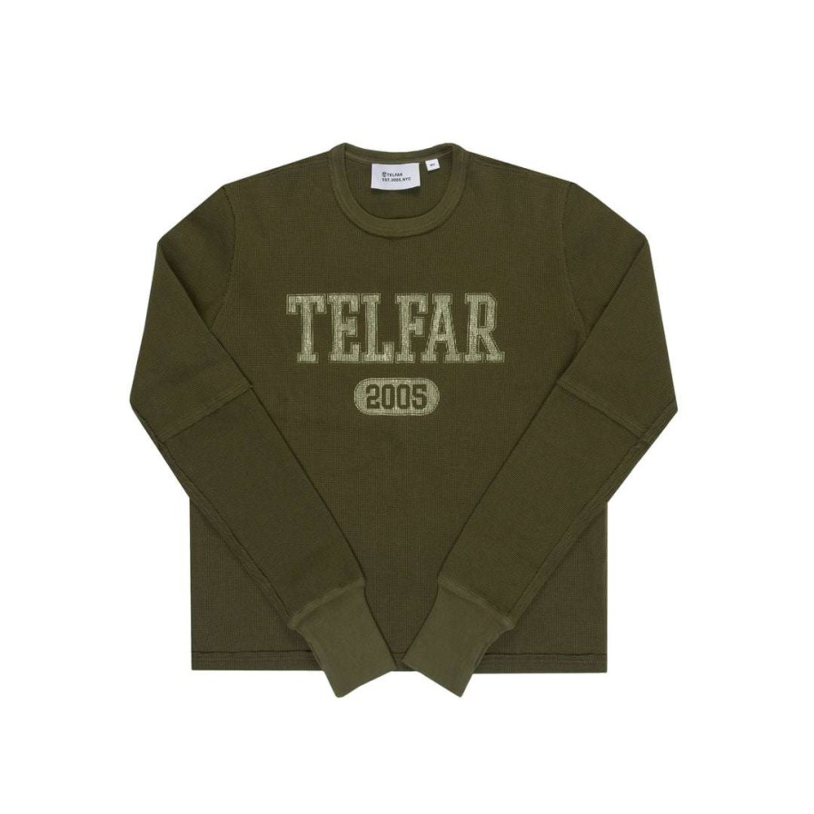 Apparel * | Brand New Telfar T-Shirts Thumbhole Thermal Olive Drab