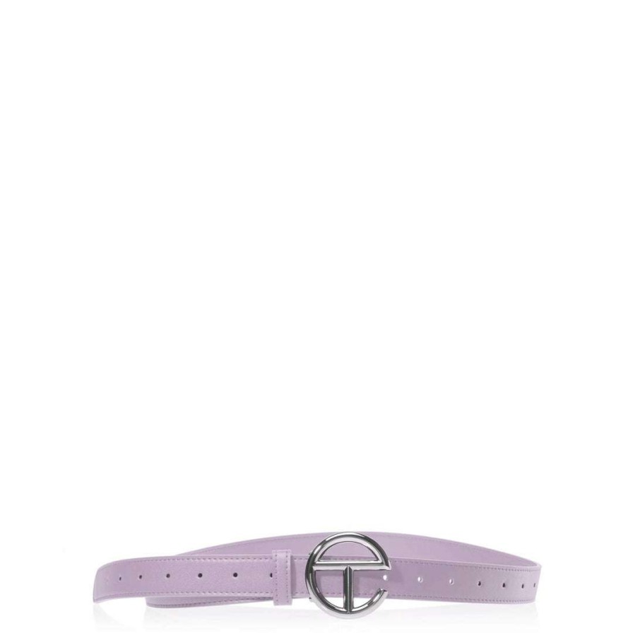 Accessories * | New Telfar Logo Belt Silver/Lavender Hats + Belts