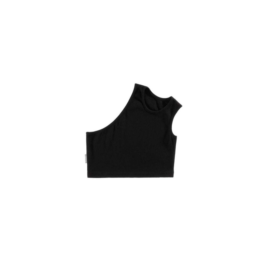 Apparel * | Hot Sale Telfar Cropped Half Tank Black