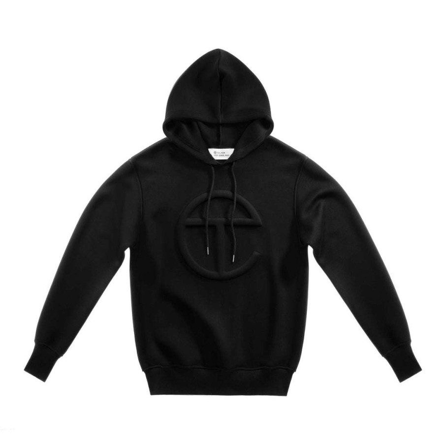 Apparel * | Hot Sale Telfar Embossed Hoodie Black