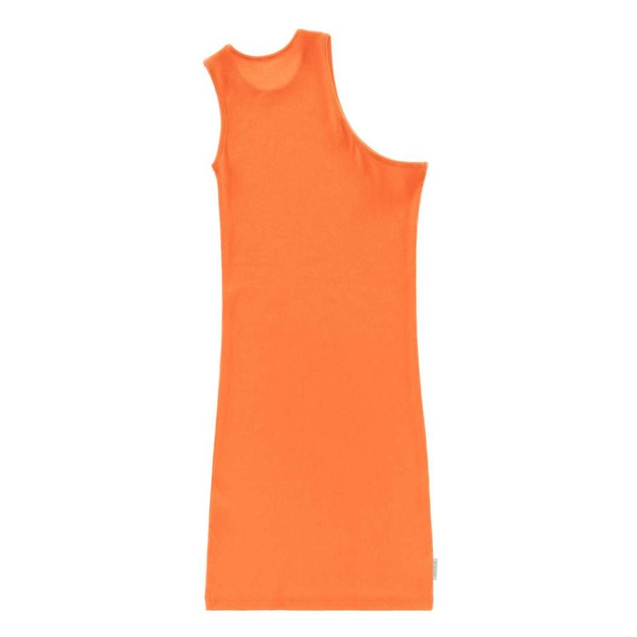 Apparel * | Cheapest Telfar Rib Knits Half Tank Tunic Orange