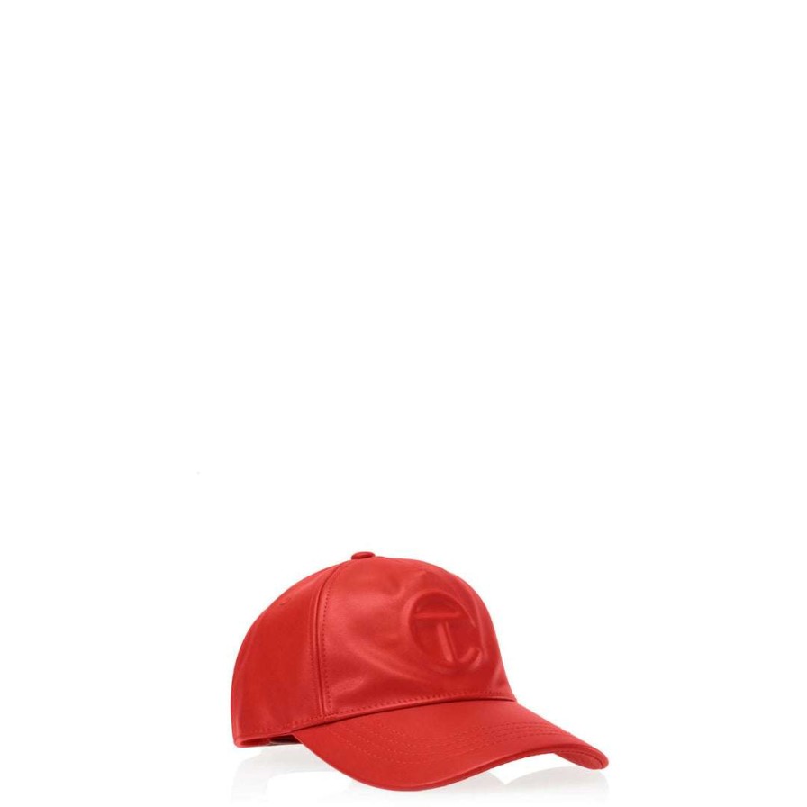 Accessories * | Hot Sale Telfar Logo Embossed Hat Red Hats + Belts