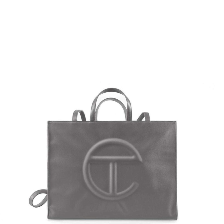 Bags * | New Telfar Large Grey Shopping Bag Shopping Bags