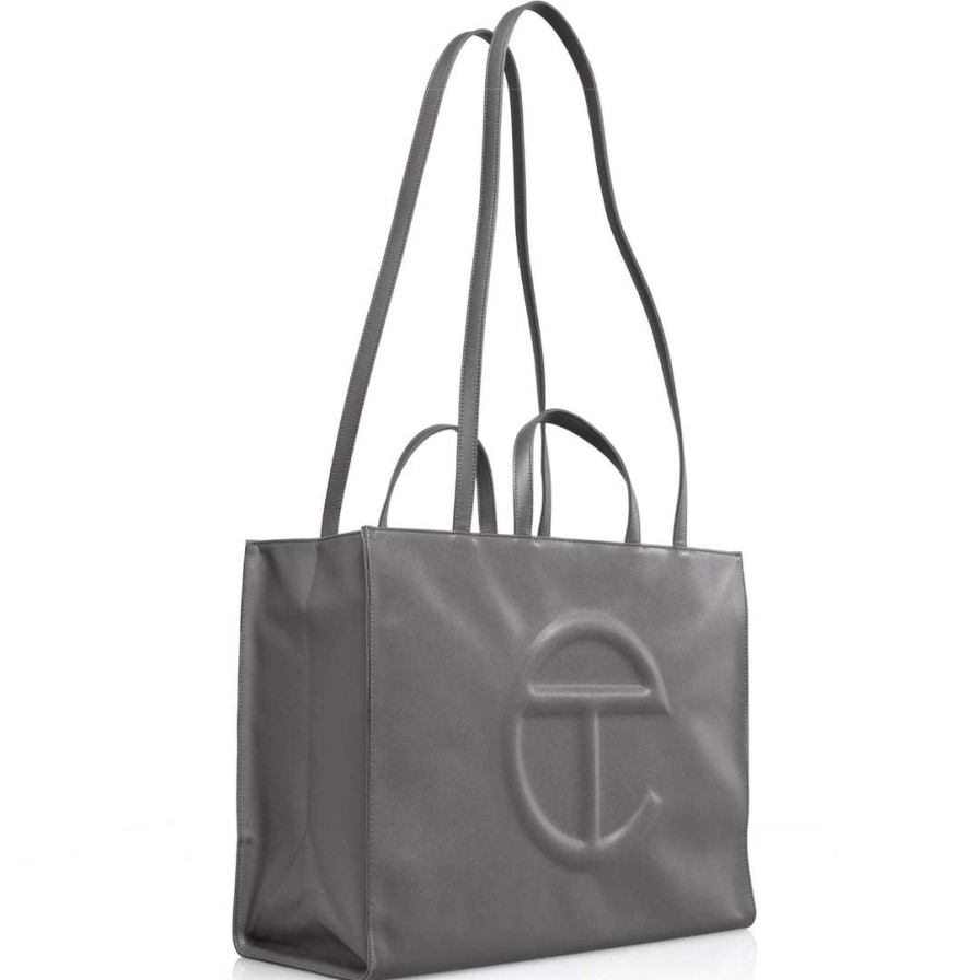 Bags * | New Telfar Large Grey Shopping Bag Shopping Bags