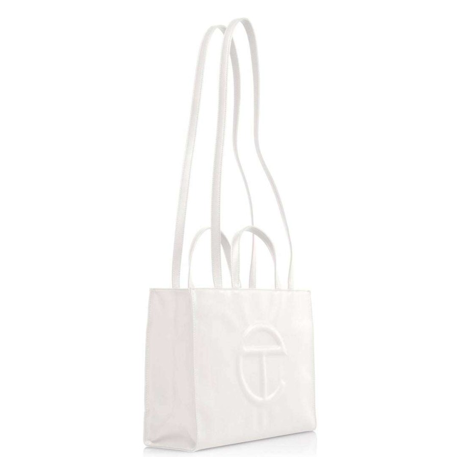 Bags * | Discount Telfar Medium White Shopping Bag Shopping Bags