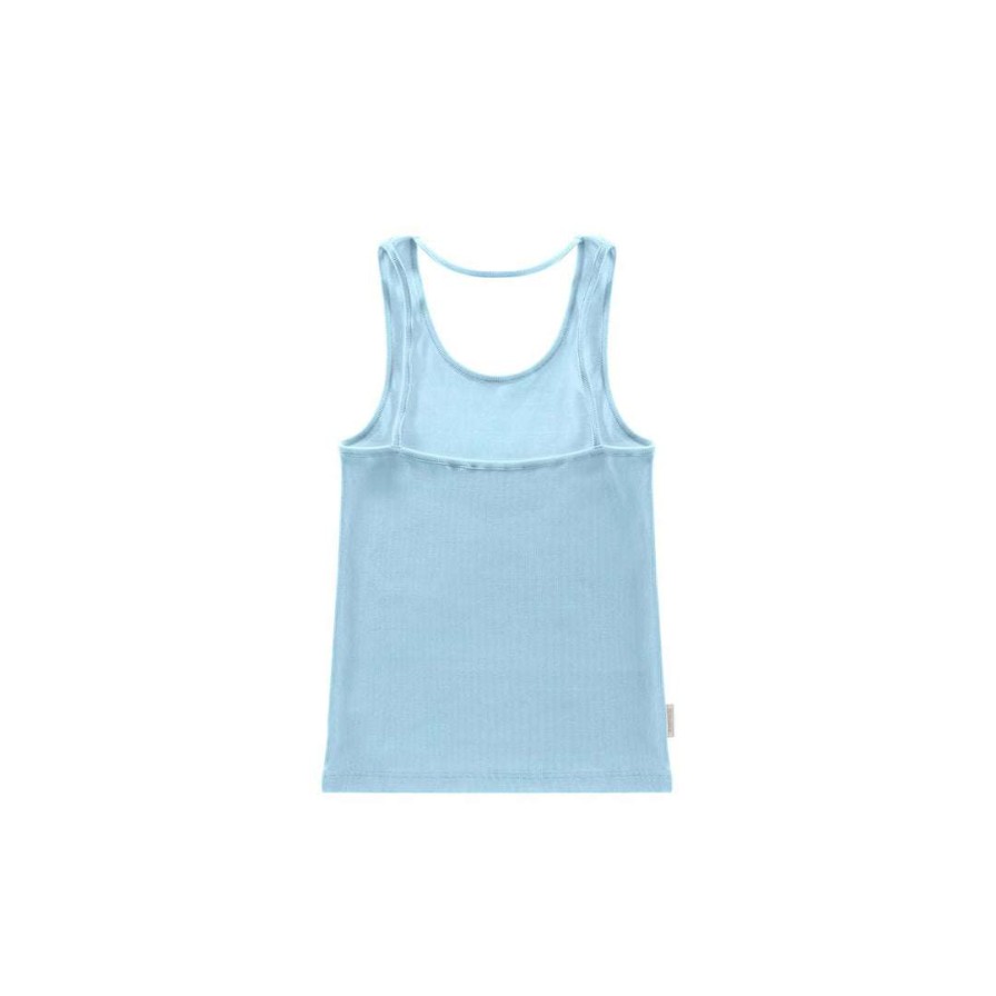 Apparel * | Best Sale Telfar Rib Knits Halter Tank Pool Blue