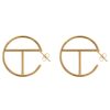 Accessories * | Promo Telfar Large Logo Hoop Earring Gold