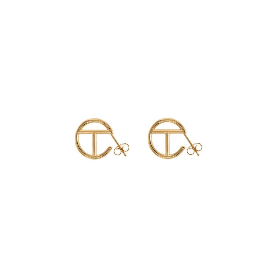 Accessories * | Cheap Telfar Small Logo Hoop Earring Gold