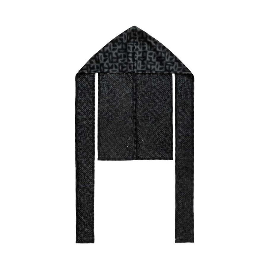 Accessories * | Buy Telfar Monogram Print Durag Black/Grey